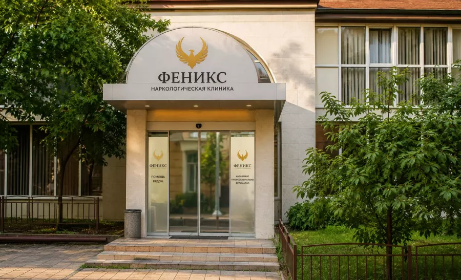 Вход в наркологическую клинику «Феникс» в Черногорске